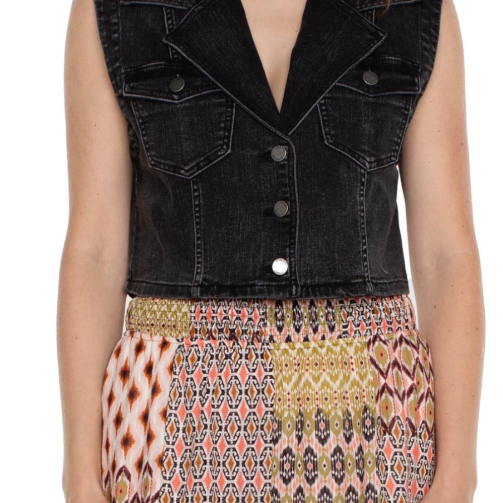 Liverpool Los Angeles ECO NOTCH COLLAR CROP VEST